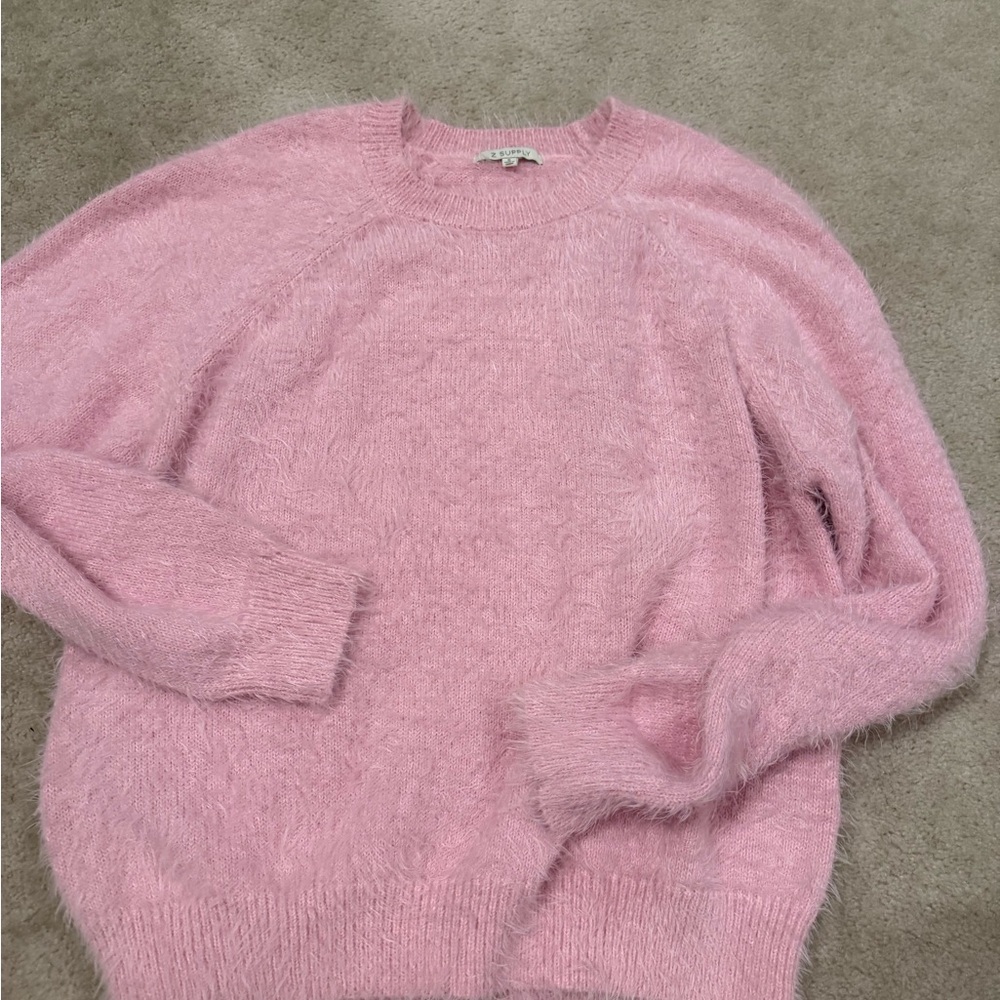 Z Supply Pink Fuzzy Sweater